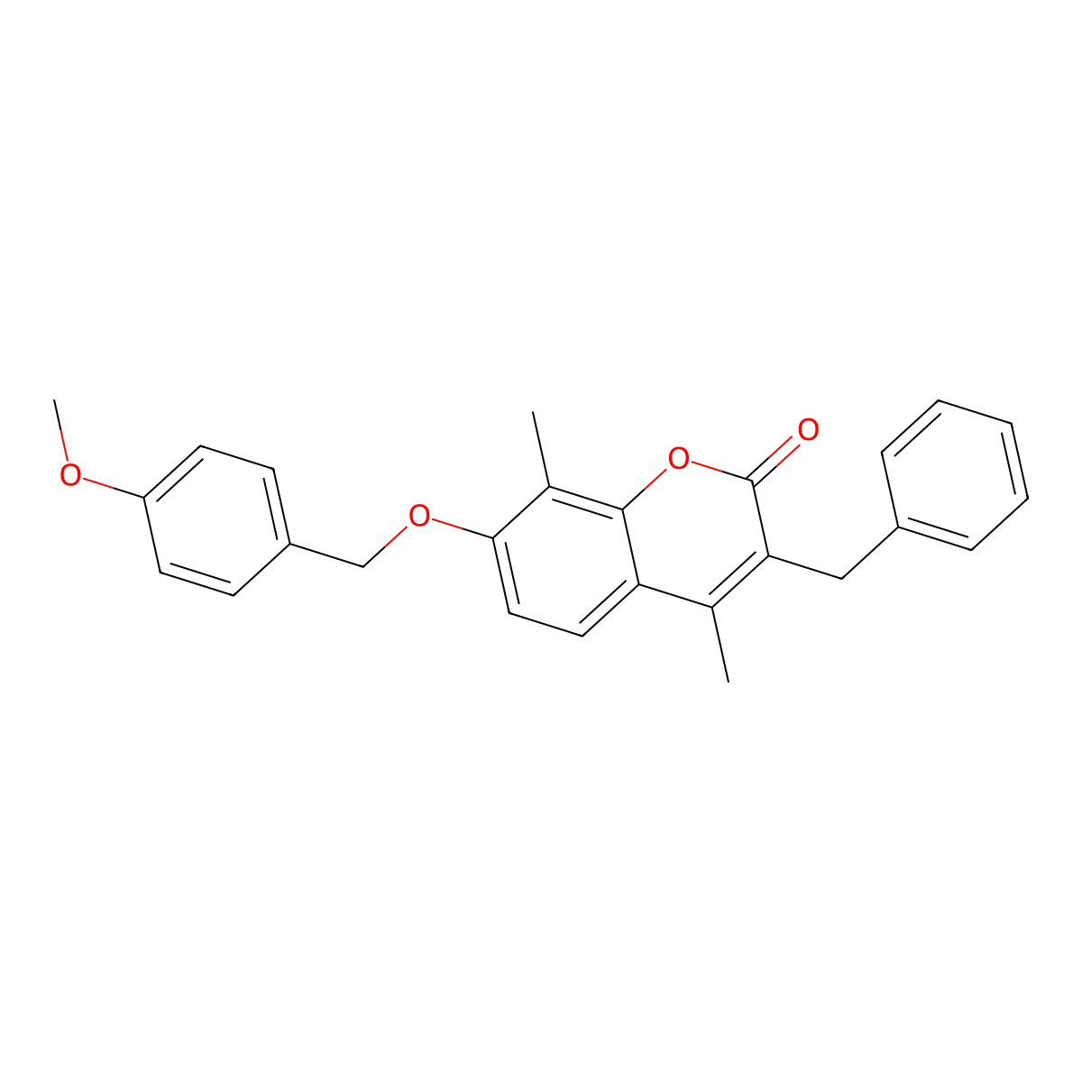3-benzyl-7-[(4-methoxybenzyl)oxy]-4,8-dimethyl-2H-chromen-2-one molecular structure, CAS 374767-38-1