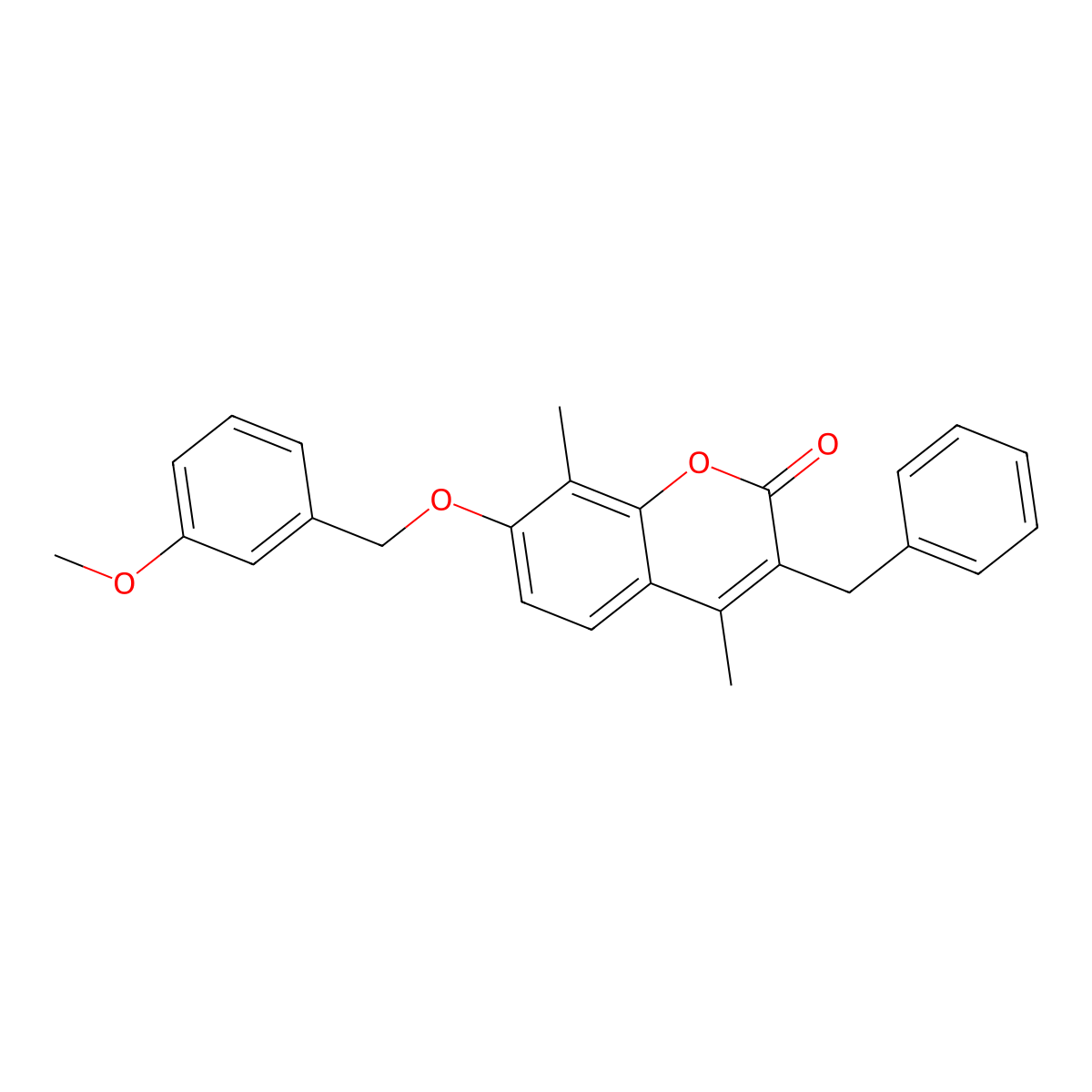 3-benzyl-7-[(3-methoxybenzyl)oxy]-4,8-dimethyl-2H-chromen-2-one molecular structure, CAS 374767-45-0