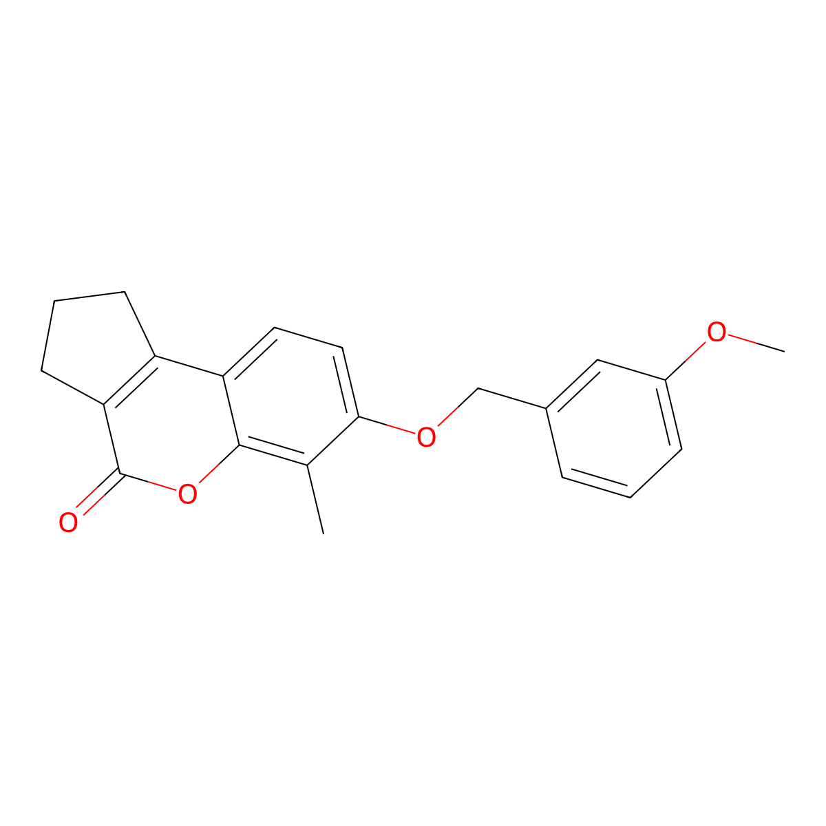 7-[(3-methoxybenzyl)oxy]-6-methyl-2,3-dihydrocyclopenta[c]chromen-4(1H)-one molecular structure, CAS 374767-49-4