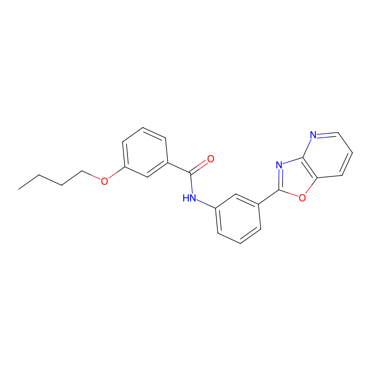 3-butoxy-N-[3-([1,3]oxazolo[4,5-b]pyridin-2-yl)phenyl]benzamide molecular structure, CAS 374767-51-8