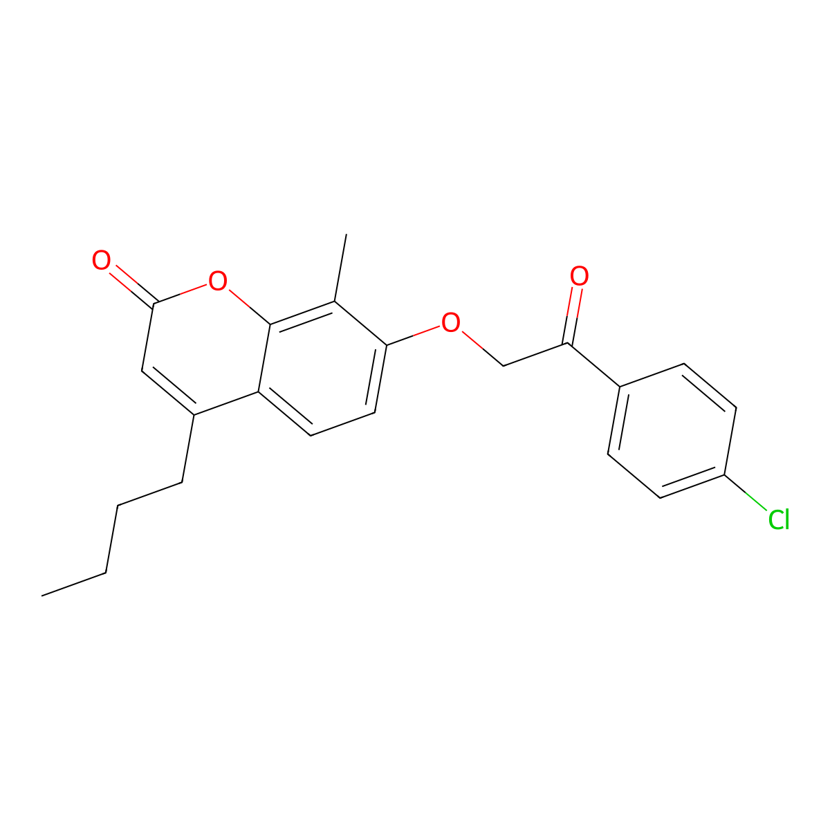 4-butyl-7-[2-(4-chlorophenyl)-2-oxoethoxy]-8-methyl-2H-chromen-2-one molecular structure, CAS 374767-52-9