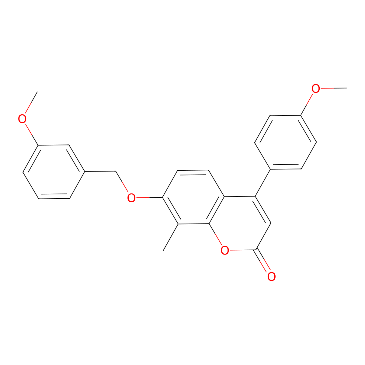 4-(4-Methoxyphenyl)-7-[(3-methoxyphenyl)methoxy]-8-methylchromen-2-one molecular structure, CAS 374767-54-1