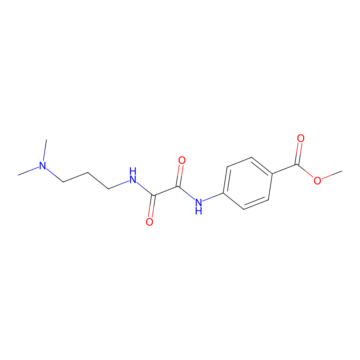 Methyl 4-{[{[3-(dimethylamino)propyl]amino}(oxo)acetyl]amino}benzoate molecular structure, CAS 374767-59-6