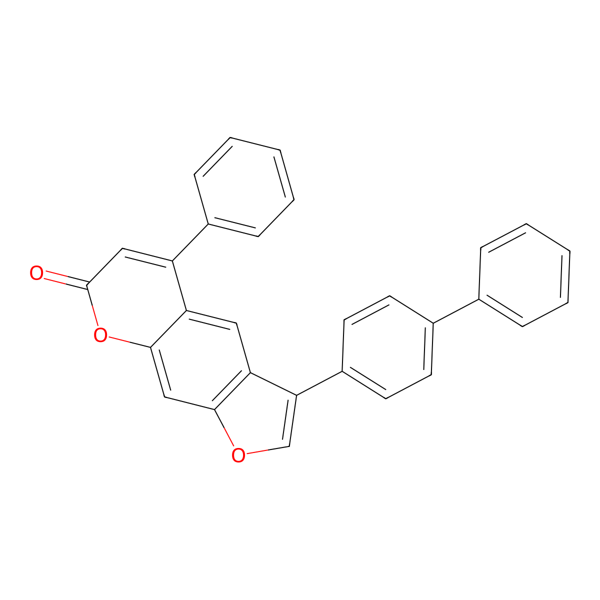 3-(4-biphenylyl)-5-phenyl-7H-furo[3,2-g]chromen-7-one molecular structure, CAS 374767-72-3