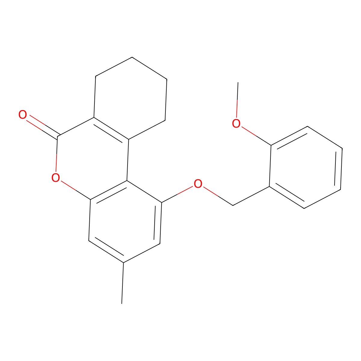 1-[(2-methoxybenzyl)oxy]-3-methyl-7,8,9,10-tetrahydro-6H-benzo[c]chromen-6-one molecular structure, CAS 374767-74-5
