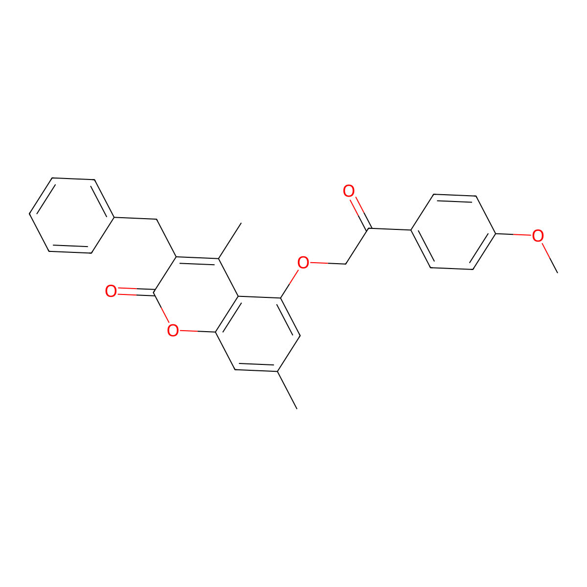 3-benzyl-5-[2-(4-methoxyphenyl)-2-oxoethoxy]-4,7-dimethyl-2H-chromen-2-one molecular structure, CAS 374767-86-9