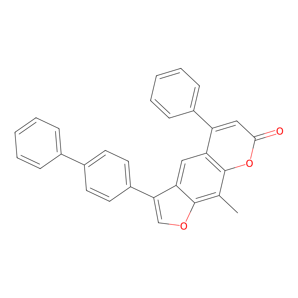 3-(4-biphenylyl)-9-methyl-5-phenyl-7H-furo[3,2-g]chromen-7-one molecular structure, CAS 374768-07-7