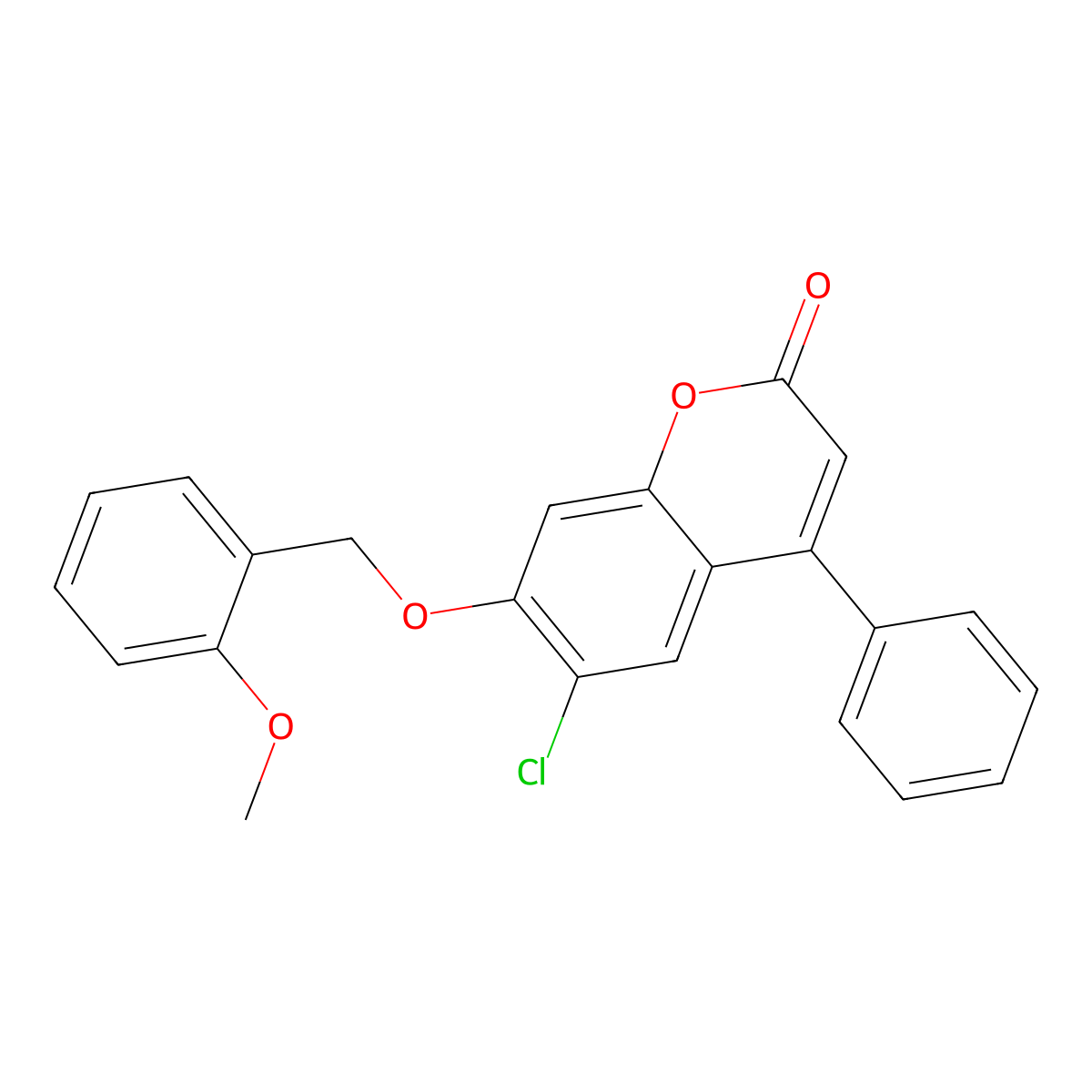 6-chloro-7-[(2-methoxybenzyl)oxy]-4-phenyl-2H-chromen-2-one molecular structure, CAS 374768-09-9