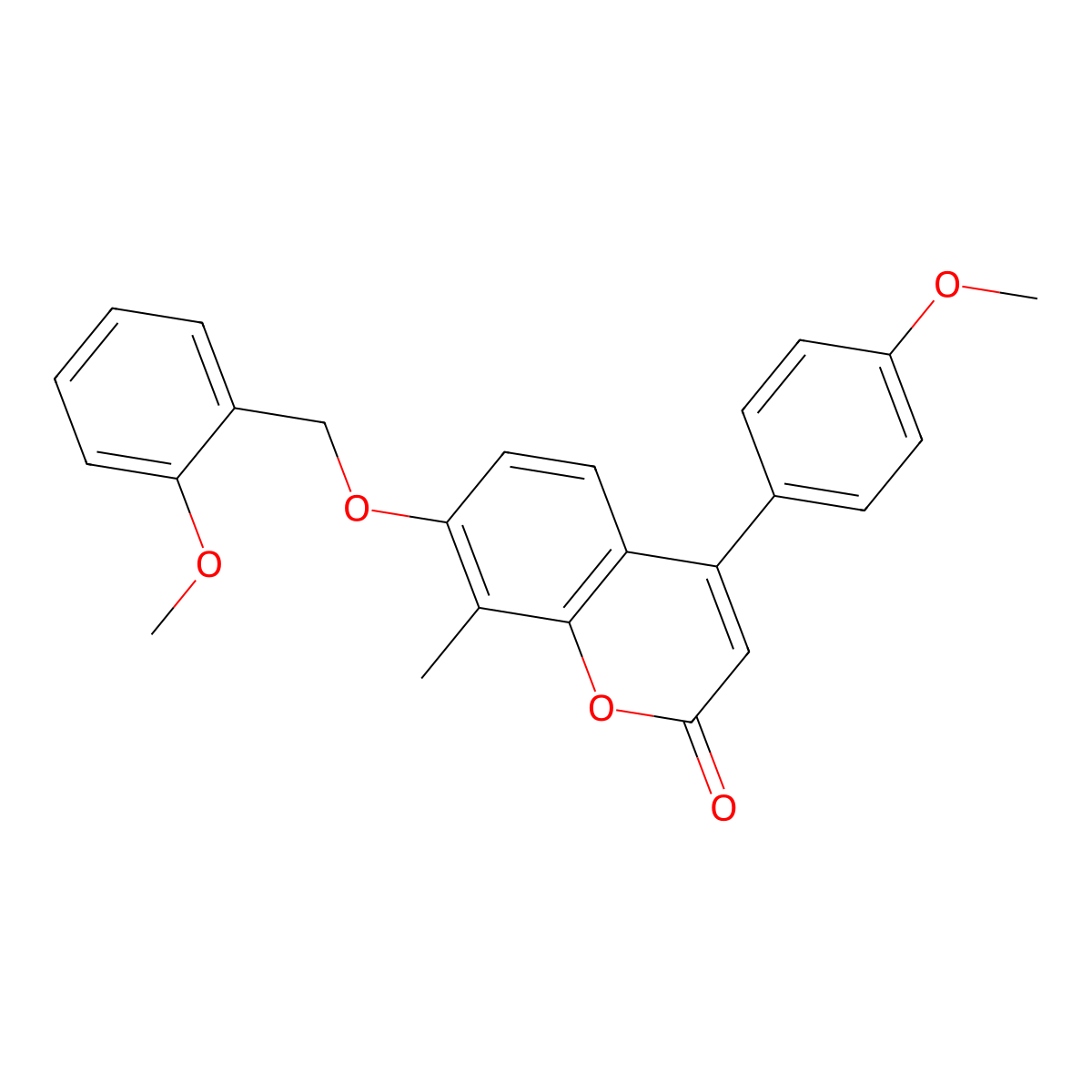 7-[(2-methoxybenzyl)oxy]-4-(4-methoxyphenyl)-8-methyl-2H-chromen-2-one molecular structure, CAS 374768-29-3