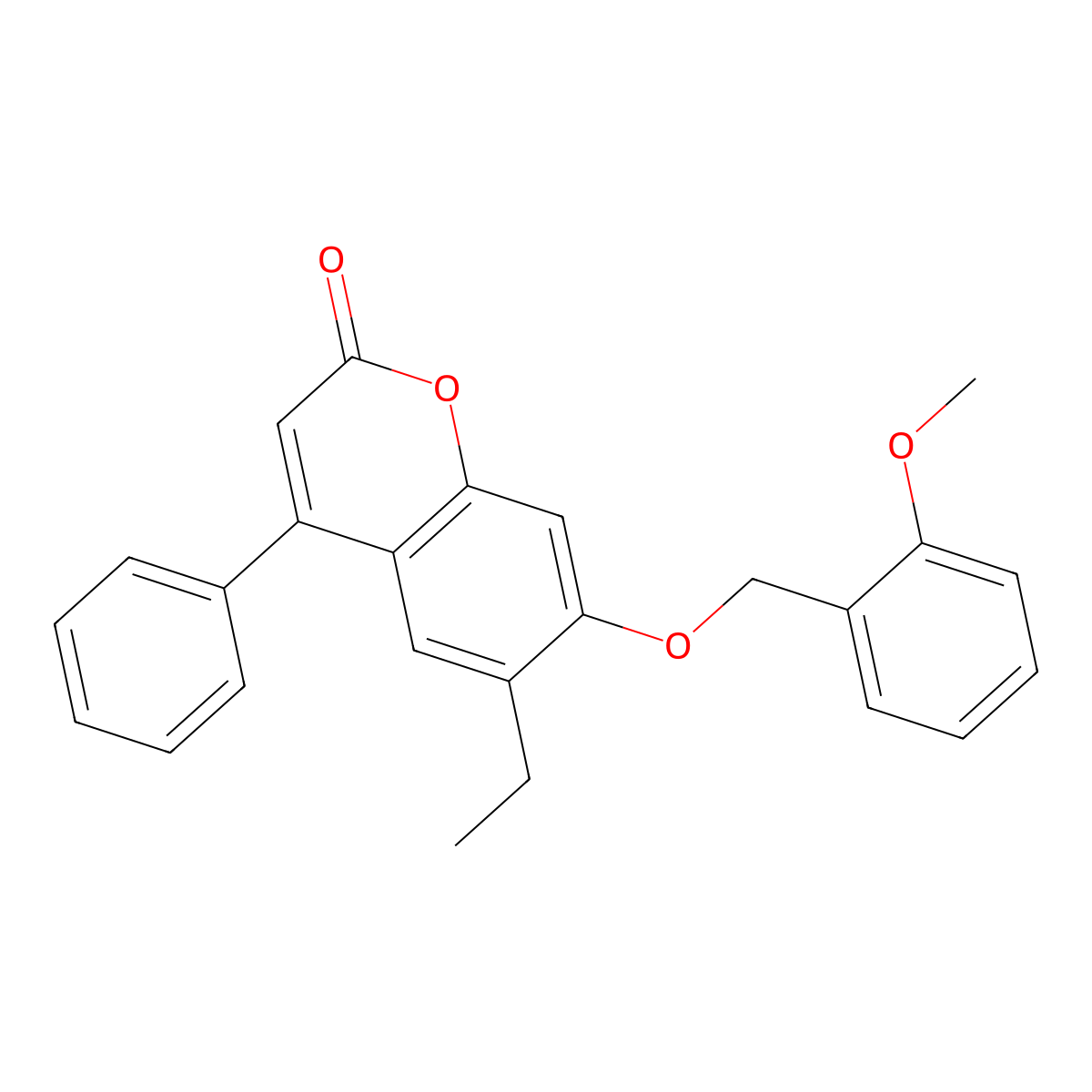 6-ethyl-7-[(2-methoxybenzyl)oxy]-4-phenyl-2H-chromen-2-one molecular structure, CAS 374768-33-9