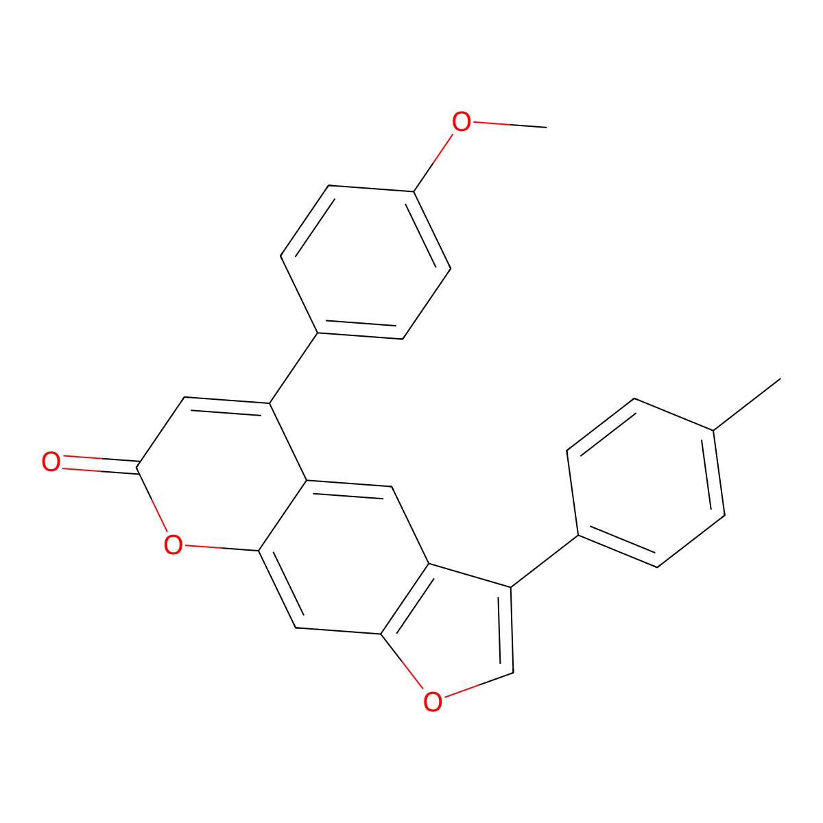 5-(4-methoxyphenyl)-3-(4-methylphenyl)-7H-furo[3,2-g]chromen-7-one molecular structure, CAS 374768-44-2