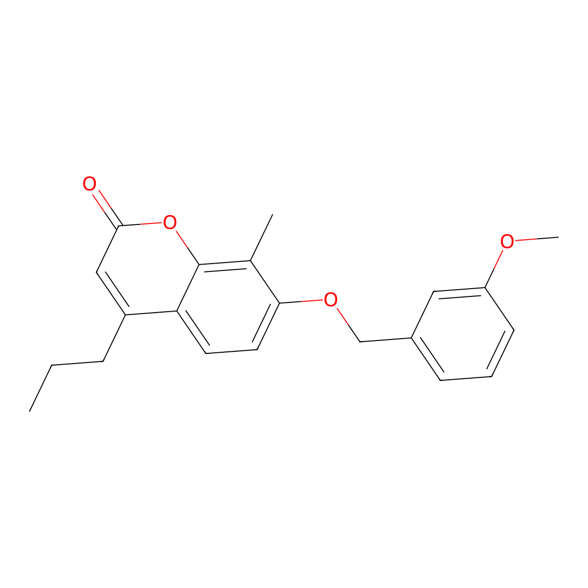 7-[(3-methoxybenzyl)oxy]-8-methyl-4-propyl-2H-chromen-2-one molecular structure, CAS 374768-46-4