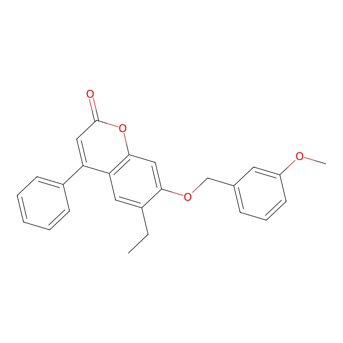 6-ethyl-7-[(3-methoxybenzyl)oxy]-4-phenyl-2H-chromen-2-one molecular structure, CAS 374768-48-6