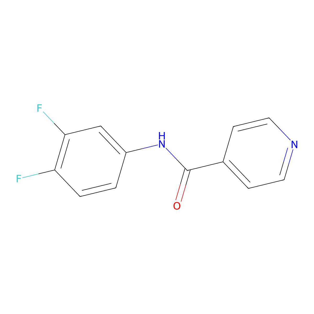 N-(3,4-difluorophenyl)isonicotinamide molecular structure, CAS 374768-56-6