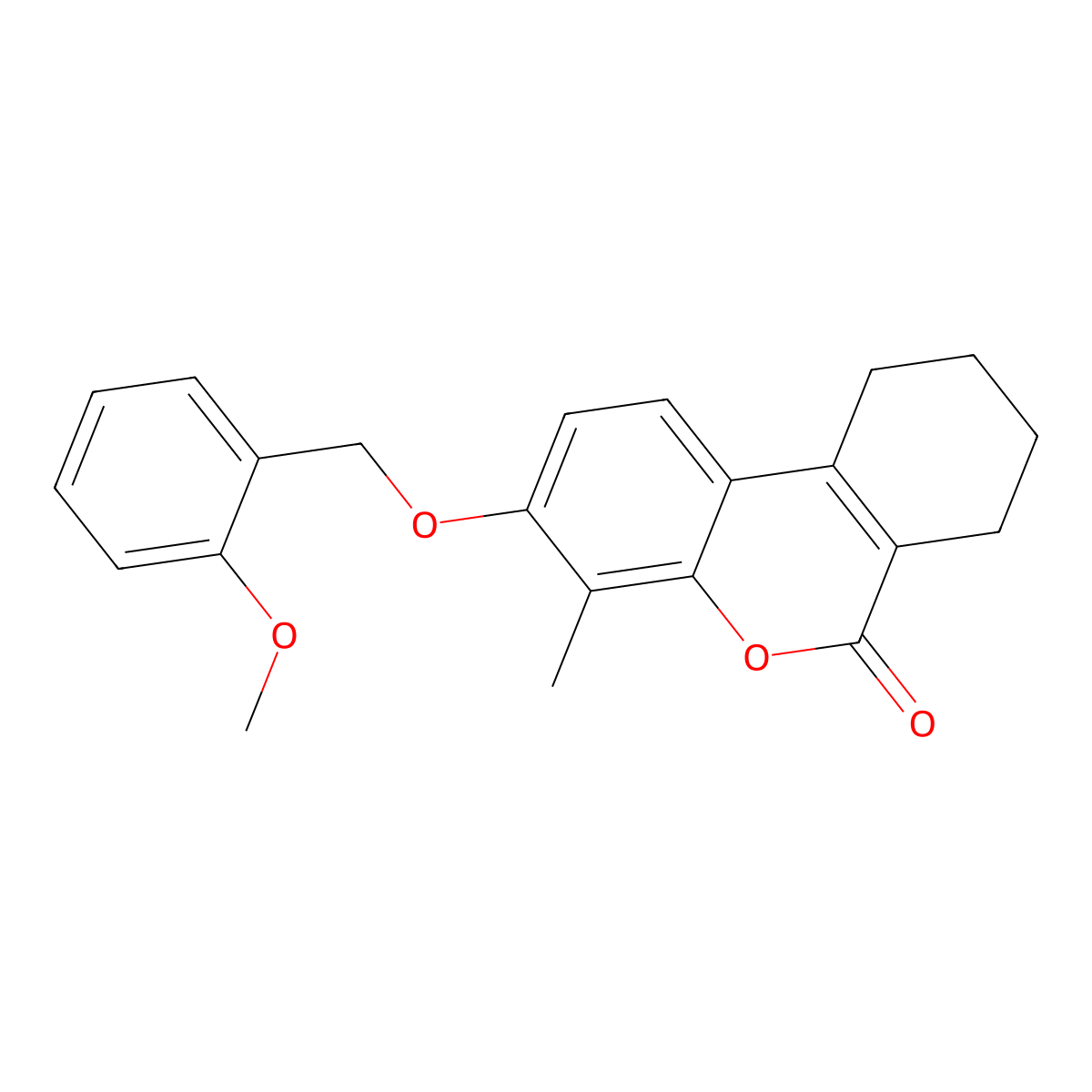 3-[(2-methoxybenzyl)oxy]-4-methyl-7,8,9,10-tetrahydro-6H-benzo[c]chromen-6-one molecular structure, CAS 374768-67-9