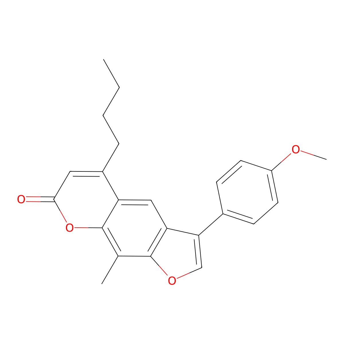 5-butyl-3-(4-methoxyphenyl)-9-methyl-7H-furo[3,2-g]chromen-7-one molecular structure, CAS 374768-69-1
