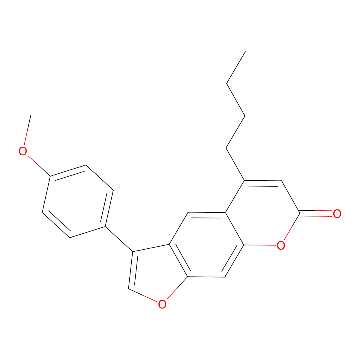 5-butyl-3-(4-methoxyphenyl)-7H-furo[3,2-g]chromen-7-one molecular structure, CAS 374768-71-5