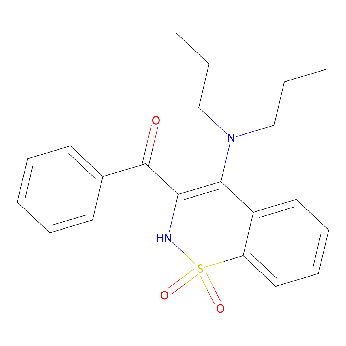 [4-(dipropylamino)-1,1-dioxido-2H-1,2-benzothiazin-3-yl](phenyl)methanone molecular structure, CAS 374769-70-7