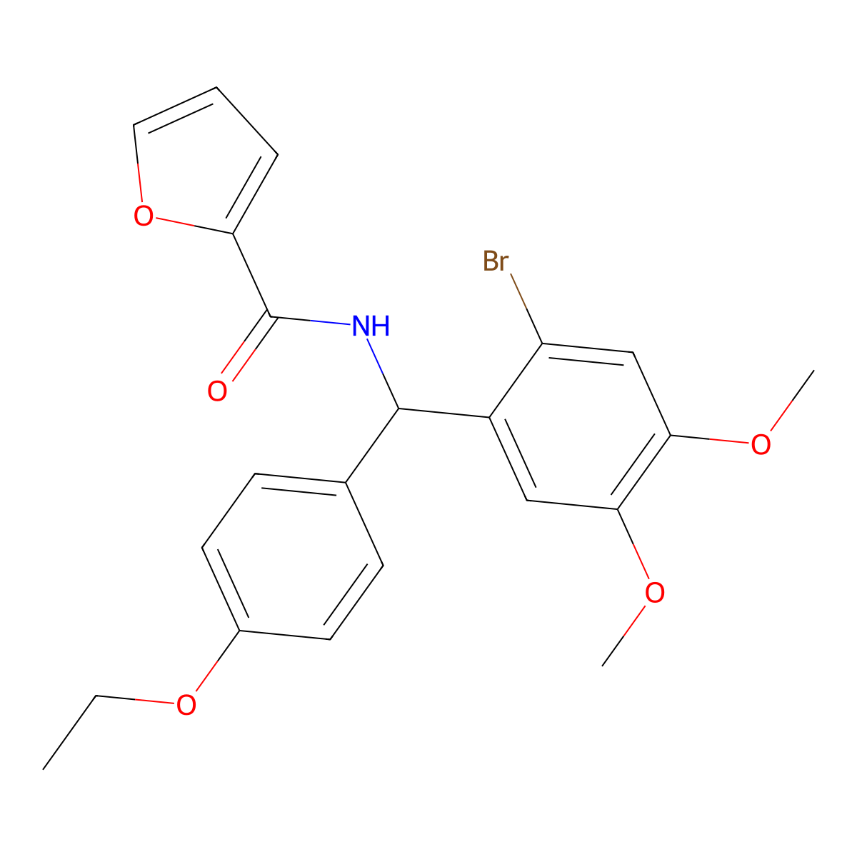 N-[(2-bromo-4,5-dimethoxyphenyl)-(4-ethoxyphenyl)methyl]furan-2-carboxamide molecular structure, CAS 374769-90-1