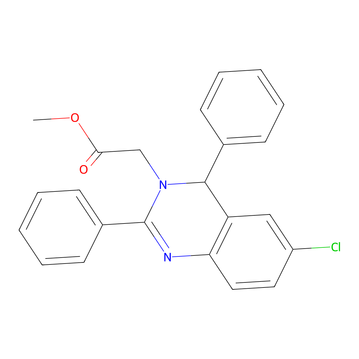 methyl (6-chloro-2,4-diphenyl-3(4H)-quinazolinyl)acetate molecular structure, CAS 374769-91-2