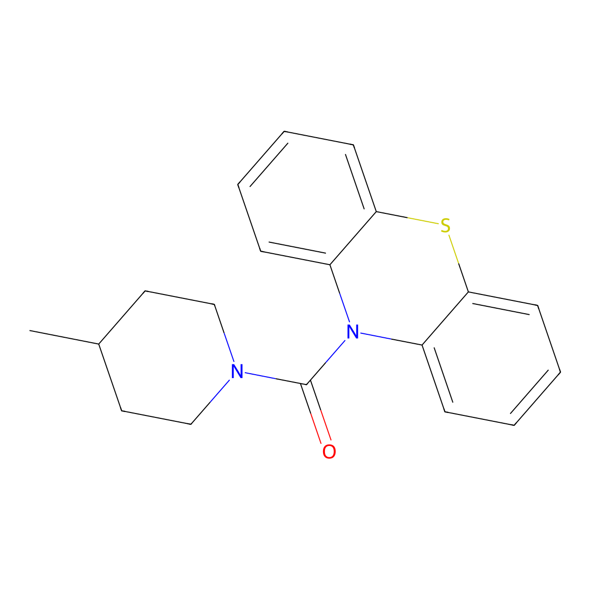 (4-Methylpiperidin-1-yl)-phenothiazin-10-ylmethanone molecular structure, CAS 374769-97-8