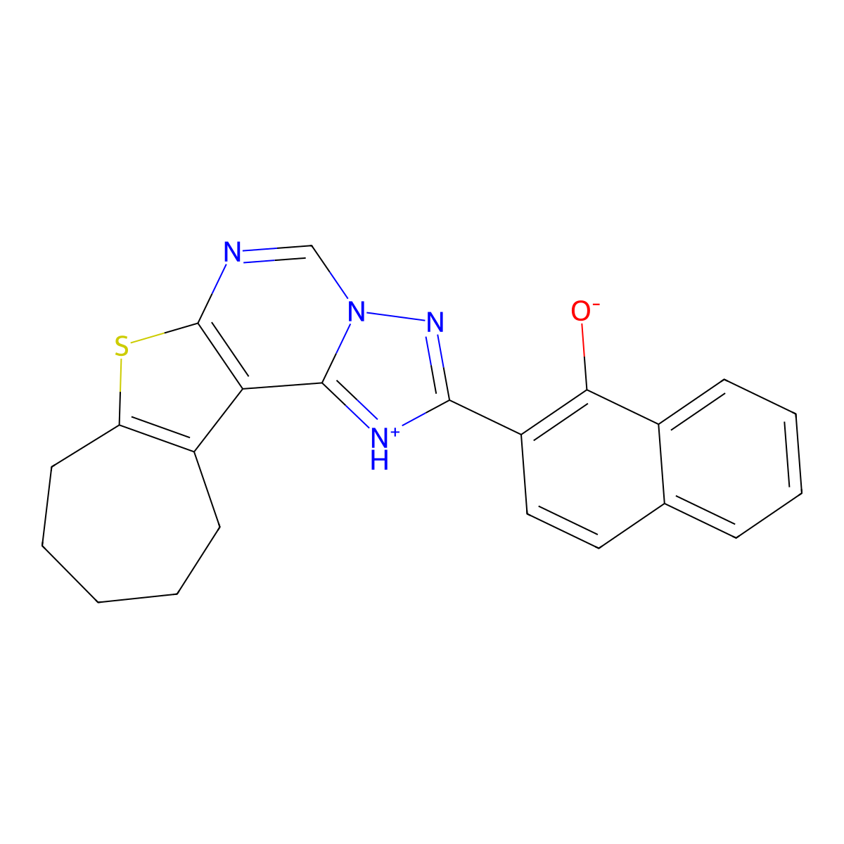 2-(9,10,11,12-Tetrahydro-8H-cyclohepta[4,5]thieno[3,2-E][1,2,4]triazolo[1,5-C]pyrimidin-2-YL)-1-naphthol molecular structure, CAS 374770-37-3