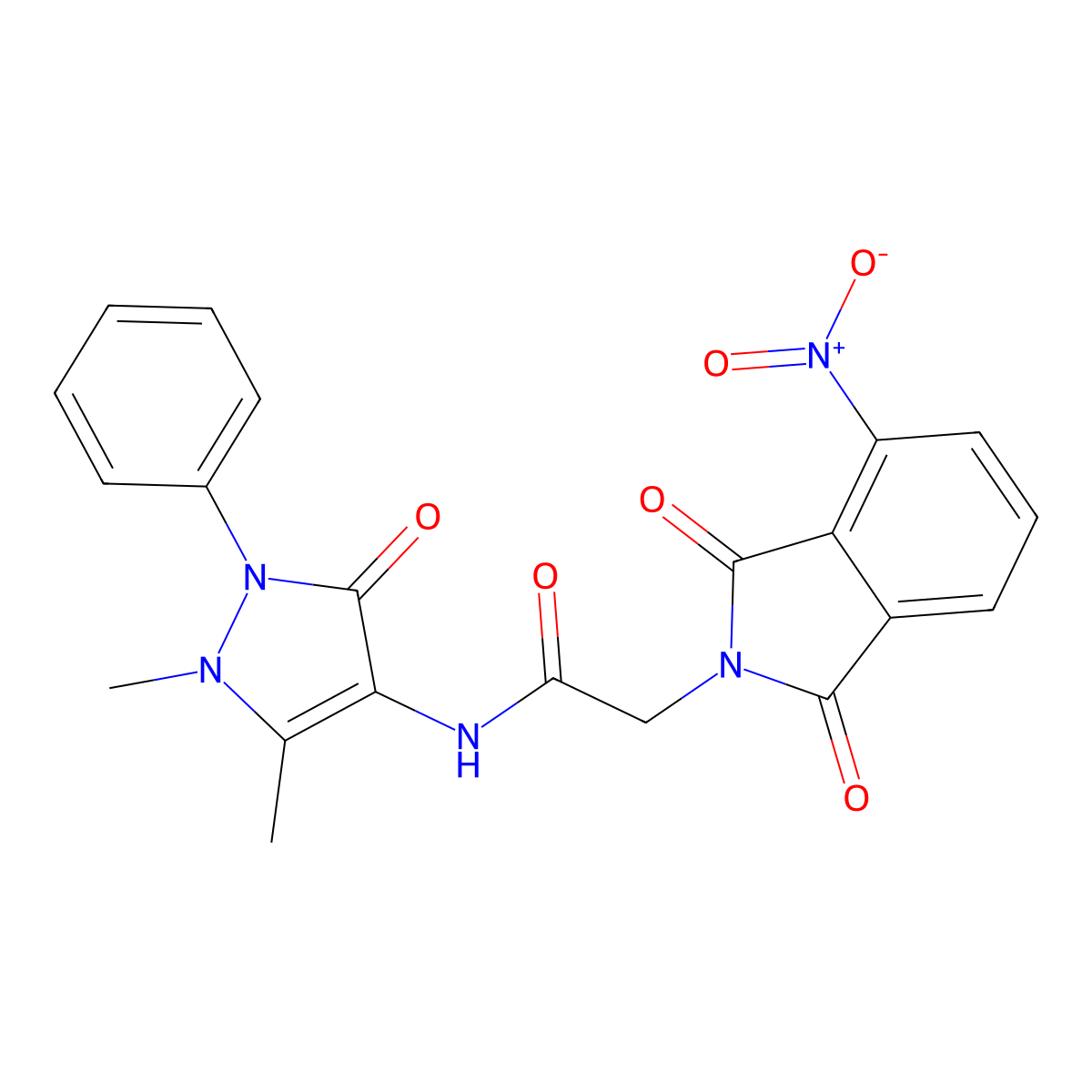 N-(1,5-dimethyl-3-oxo-2-phenylpyrazol-4-yl)-2-(4-nitro-1,3-dioxoisoindol-2-yl)acetamide molecular structure, CAS 374770-59-9
