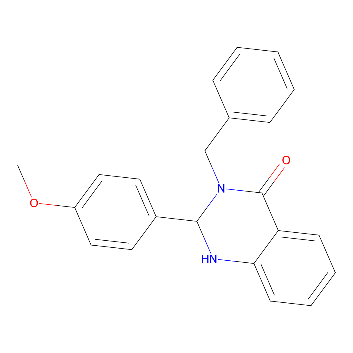 3-Benzyl-2-(4-methoxyphenyl)-1,2-dihydroquinazolin-4-one molecular structure, CAS 374770-82-8