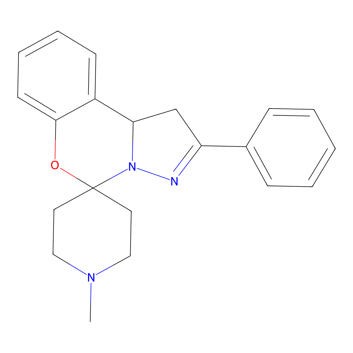1'-Methyl-2-phenyl-1,10b-dihydrospiro[benzo[e]pyrazolo[1,5-c][1,3]oxazine-5,4'-piperidine] molecular structure, CAS 374771-85-4