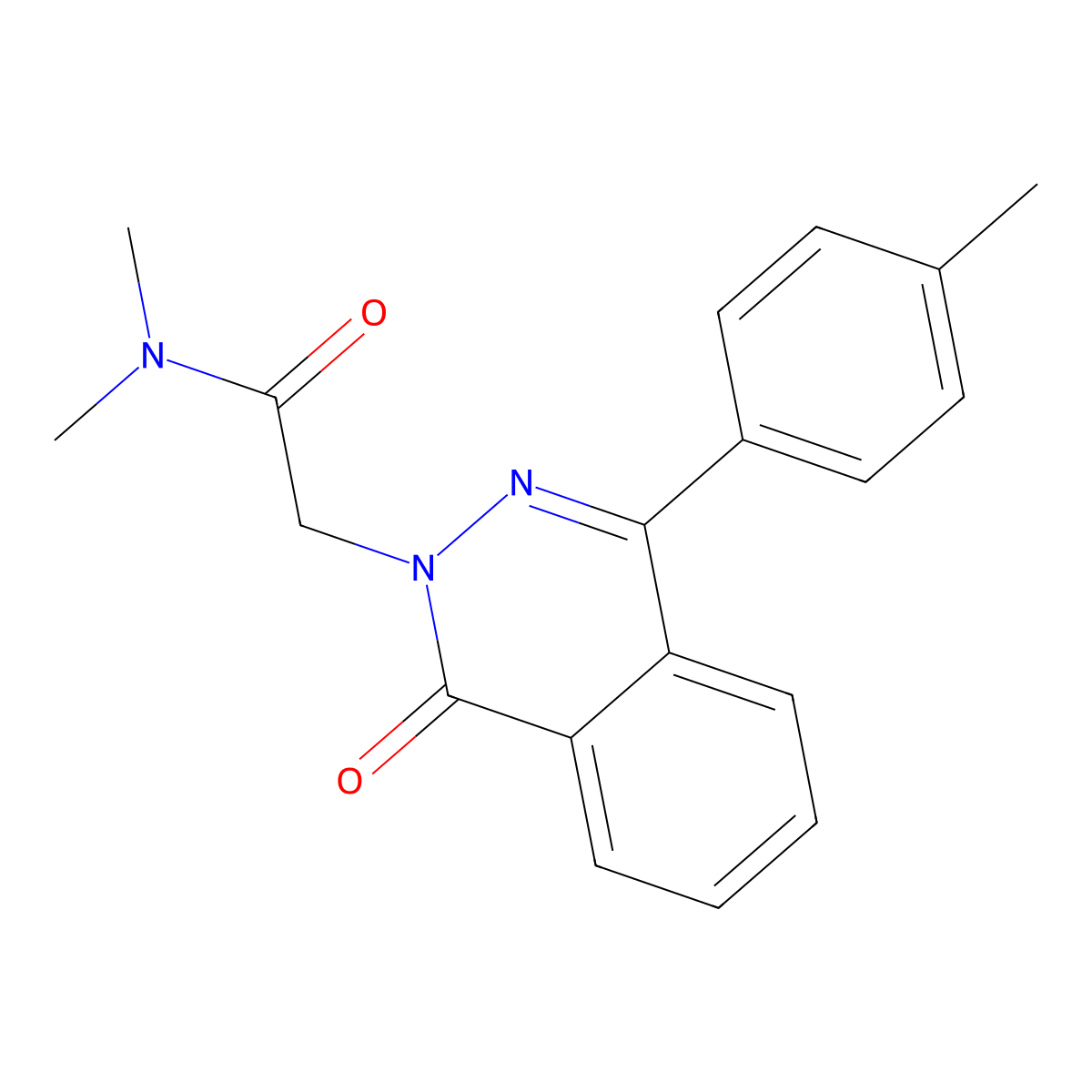 N,N-dimethyl-2-[4-(4-methylphenyl)-1-oxophthalazin-2-yl]acetamide molecular structure, CAS 374772-28-8