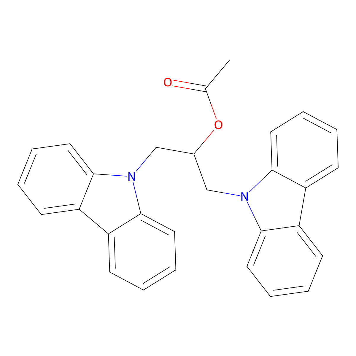 1,3-di(9H-carbazol-9-yl)propan-2-yl acetate molecular structure, CAS 374772-33-5