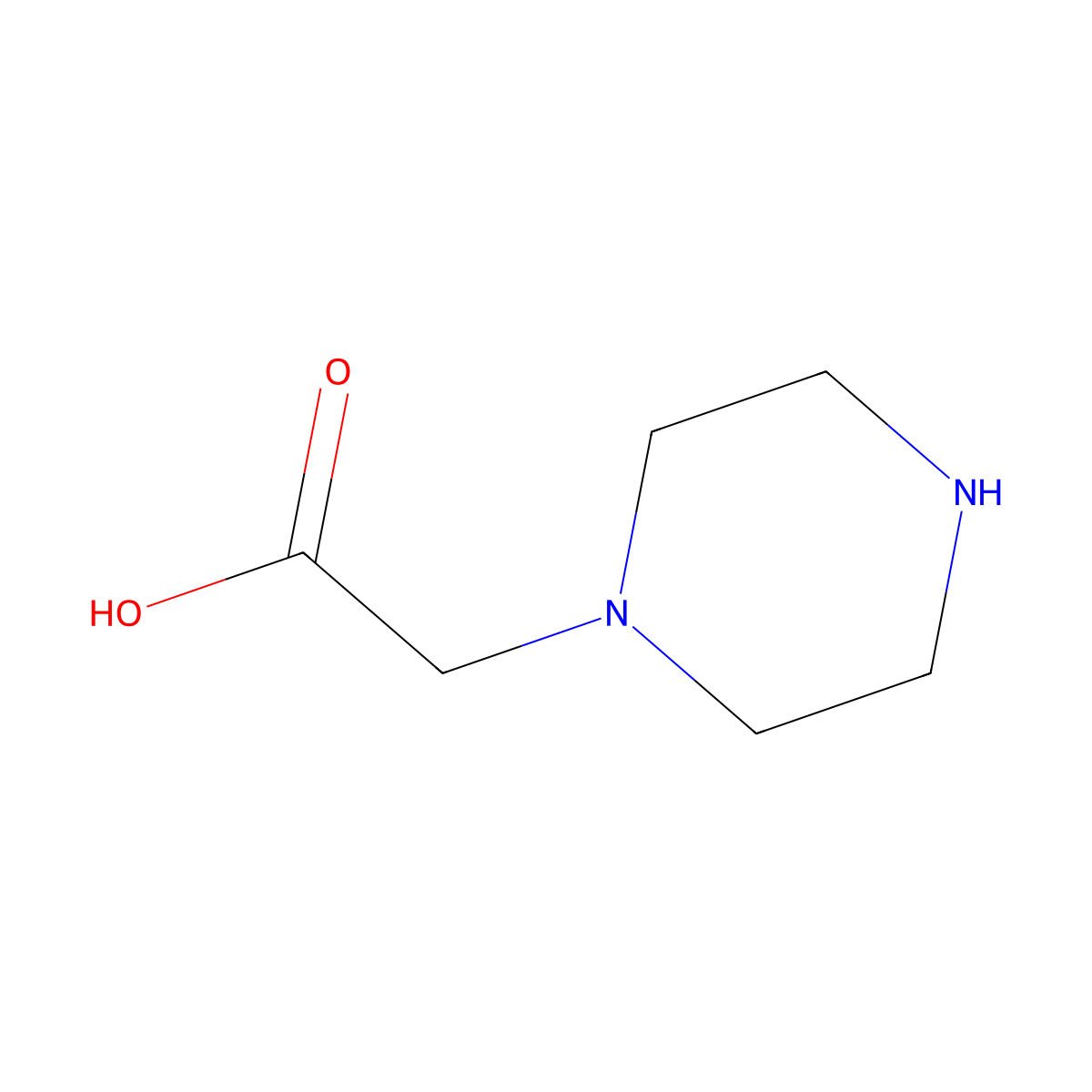 Piperazin-1-yl-acetic acid molecular structure, CAS 37478-58-3