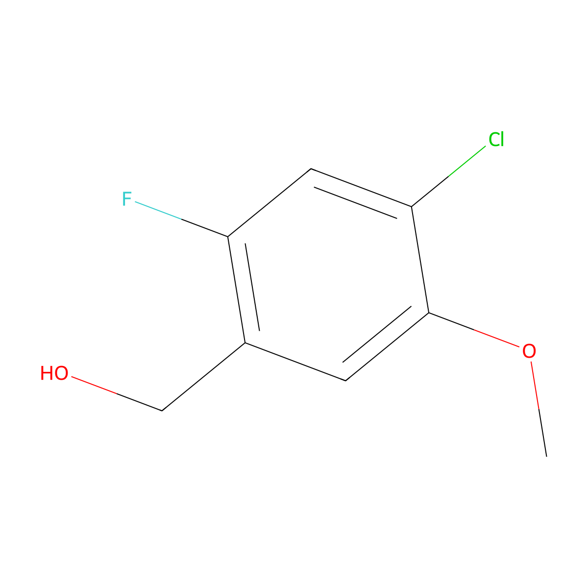 (4-Chloro-2-fluoro-5-methoxyphenyl)methanol molecular structure, CAS 374780-15-1