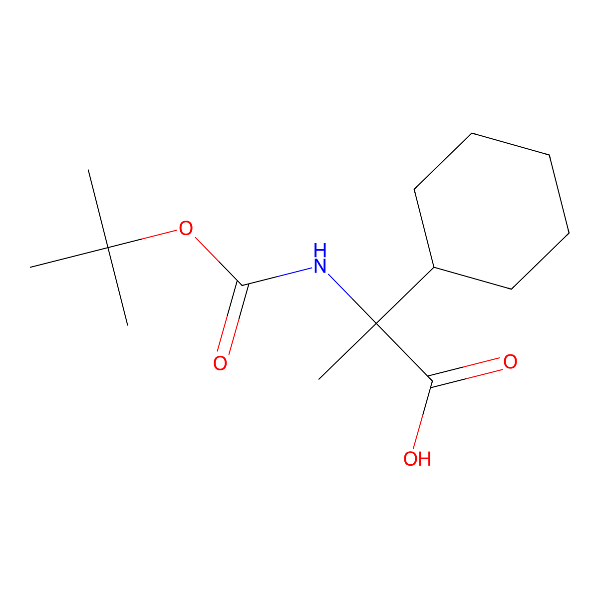 (2R)-2-{[(tert-butoxy)carbonyl]amino}-2-cyclohexylpropanoic acid molecular structure, CAS 374790-94-0