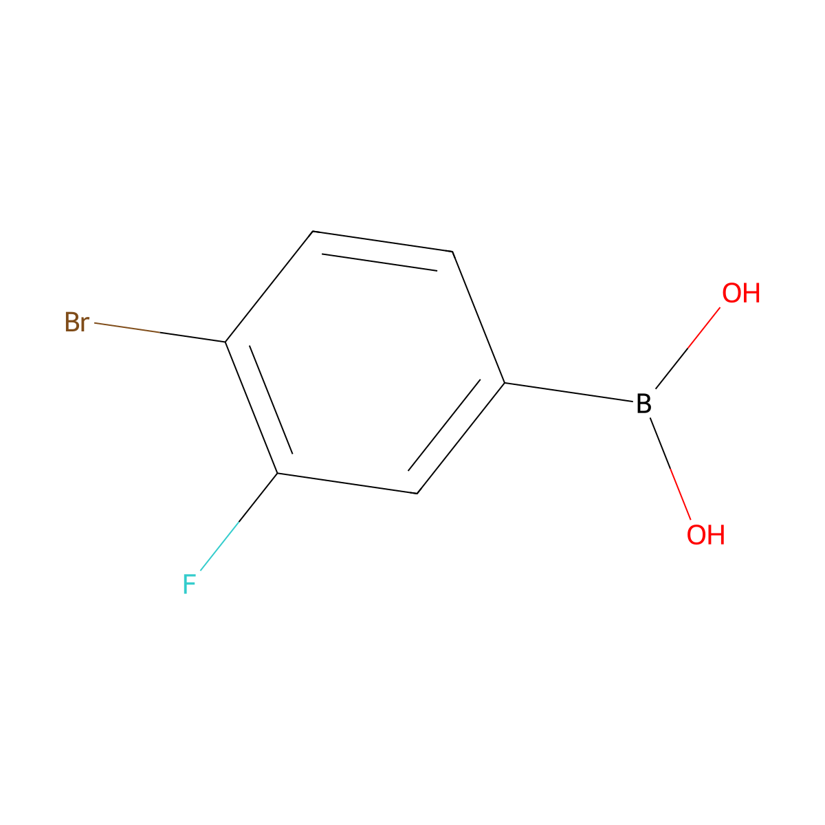 4-Bromo-3-fluorobenzeneboronic acid molecular structure, CAS 374790-97-3
