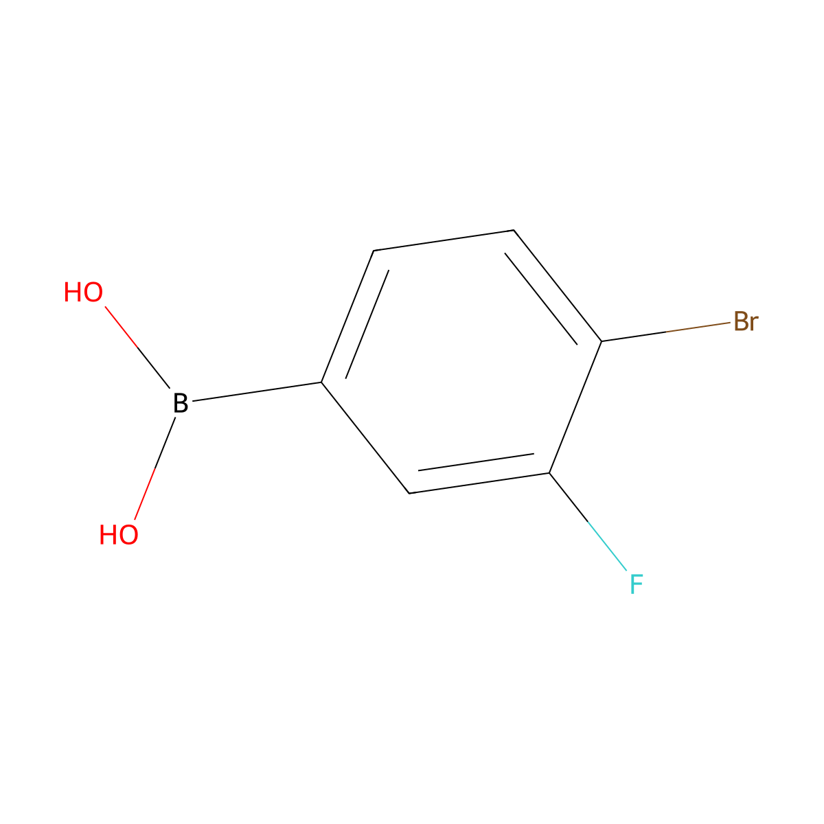 4-Bromo-3-fluorobenzeneboronic acid molecular structure, CAS 374790-97-3