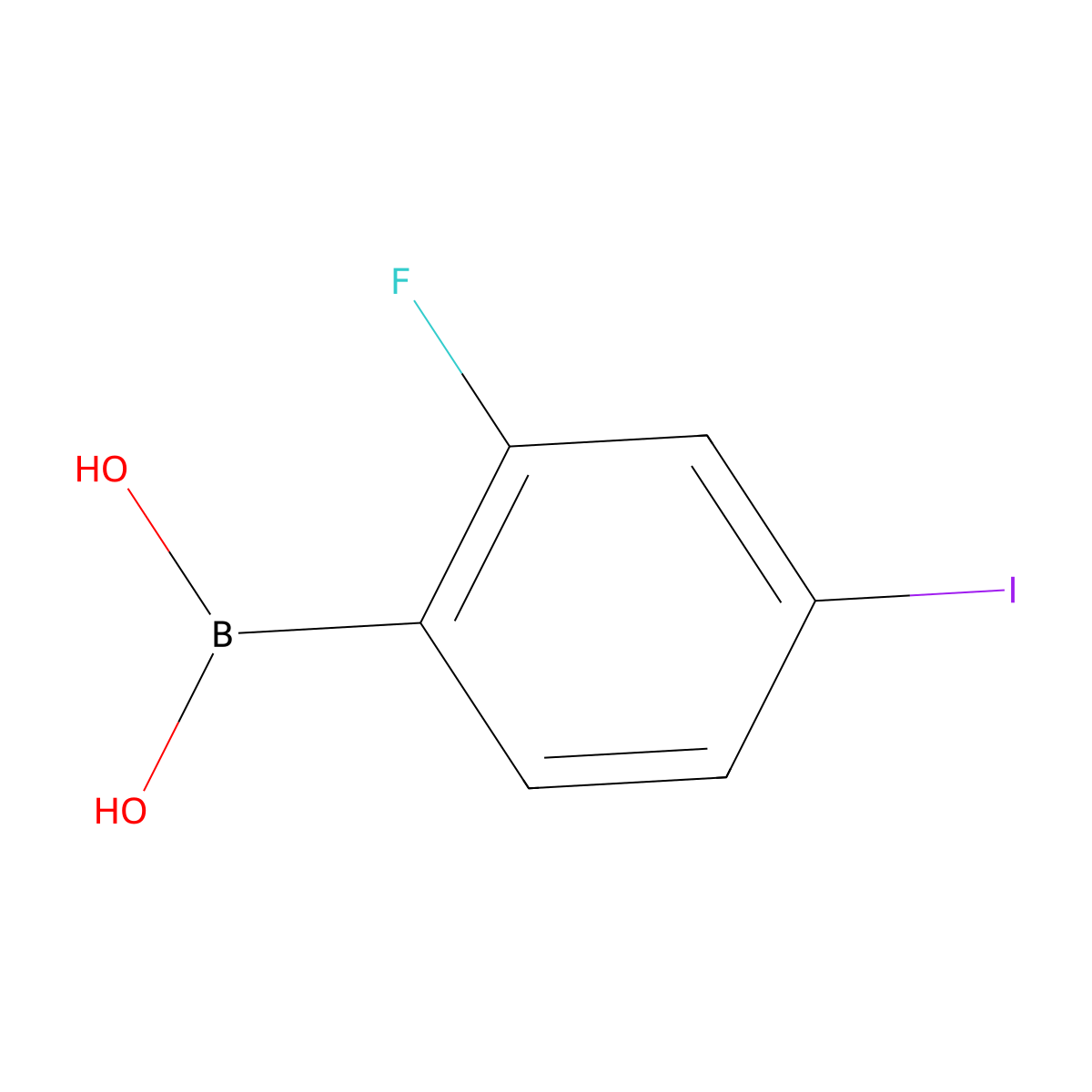 2-Fluoro-4-iodophenylboronic acid molecular structure, CAS 374790-98-4
