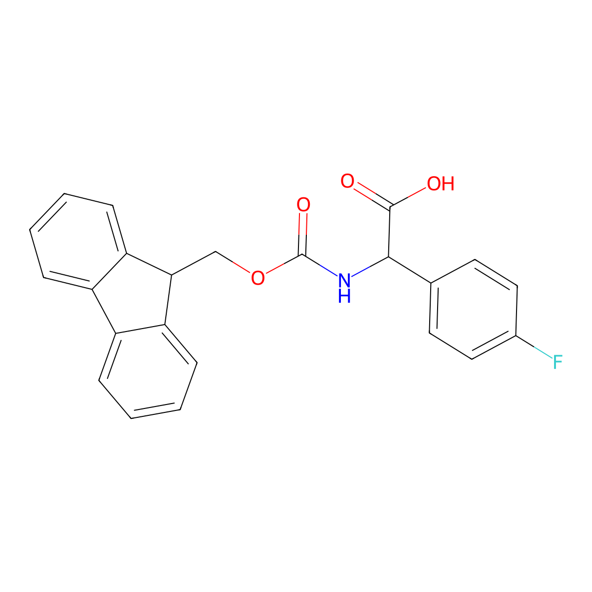 Fmoc-4-fluoro-D-phenylglycine molecular structure, CAS 374791-03-4