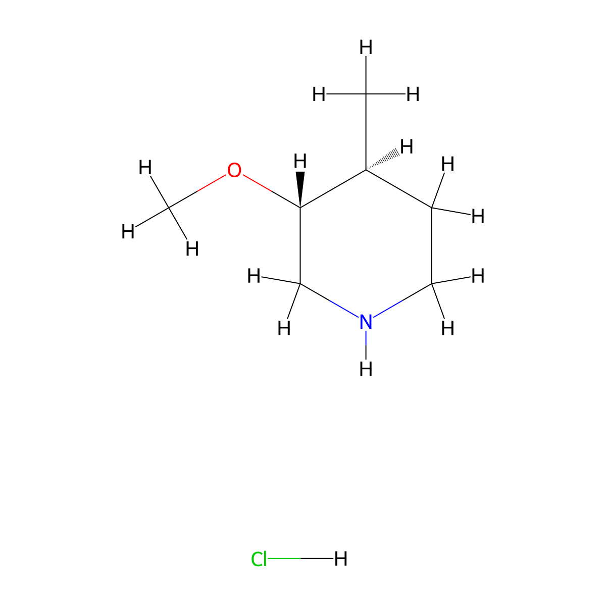 rac-(3R,4S)-3-methoxy-4-methylpiperidine hydrochloride molecular structure, CAS 374794-73-7