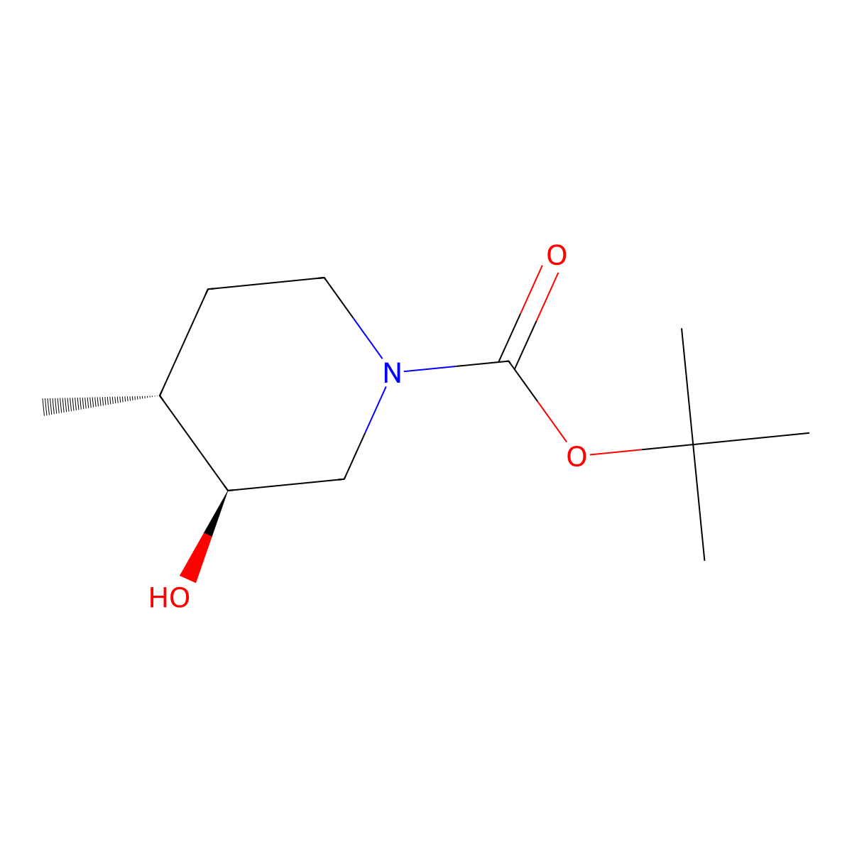 rel-1,1-Dimethylethyl (3R,4S)-3-hydroxy-4-methyl-1-piperidinecarboxylate molecular structure, CAS 374794-75-9