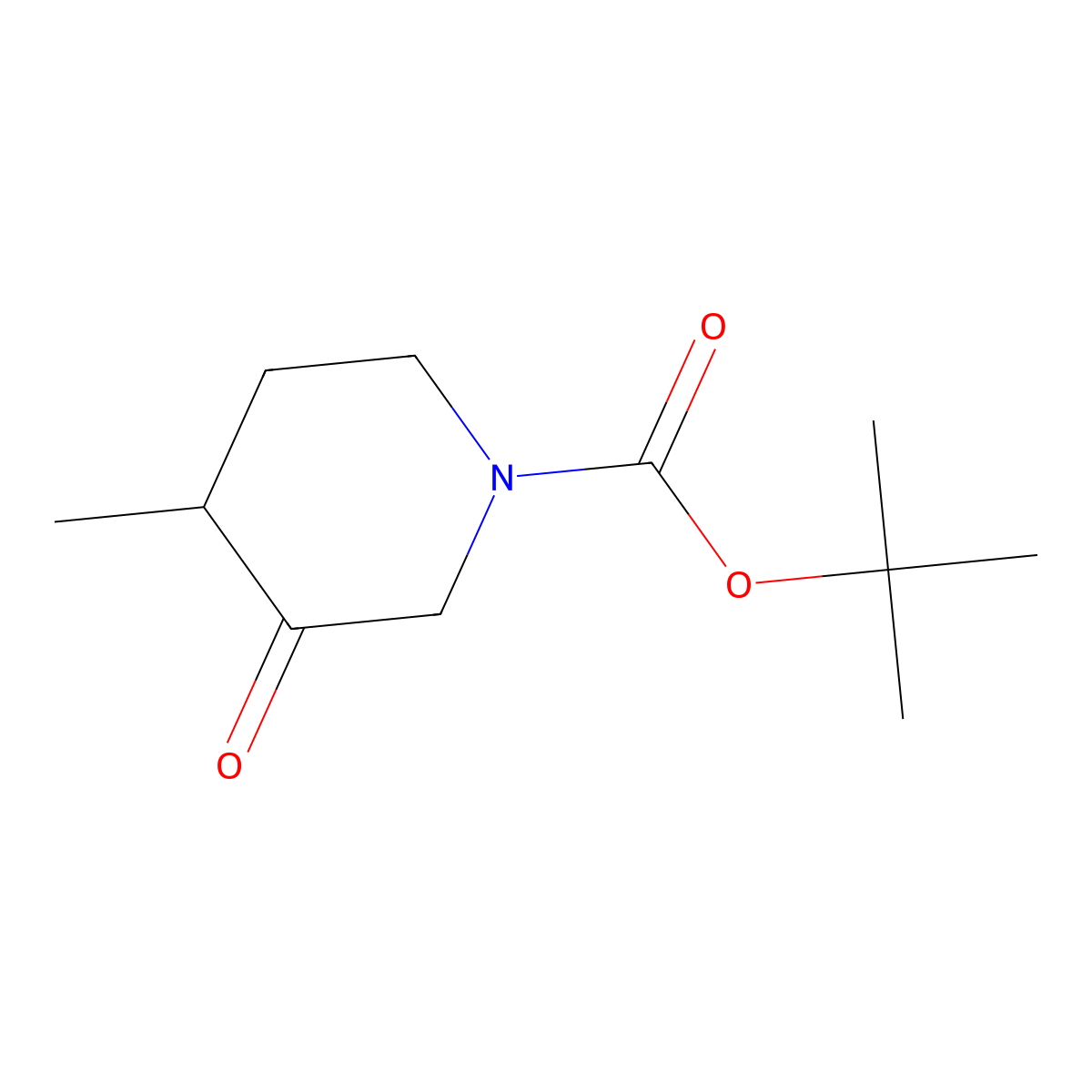 1,1-Dimethylethyl 4-methyl-3-oxo-1-piperidinecarboxylate molecular structure, CAS 374794-77-1