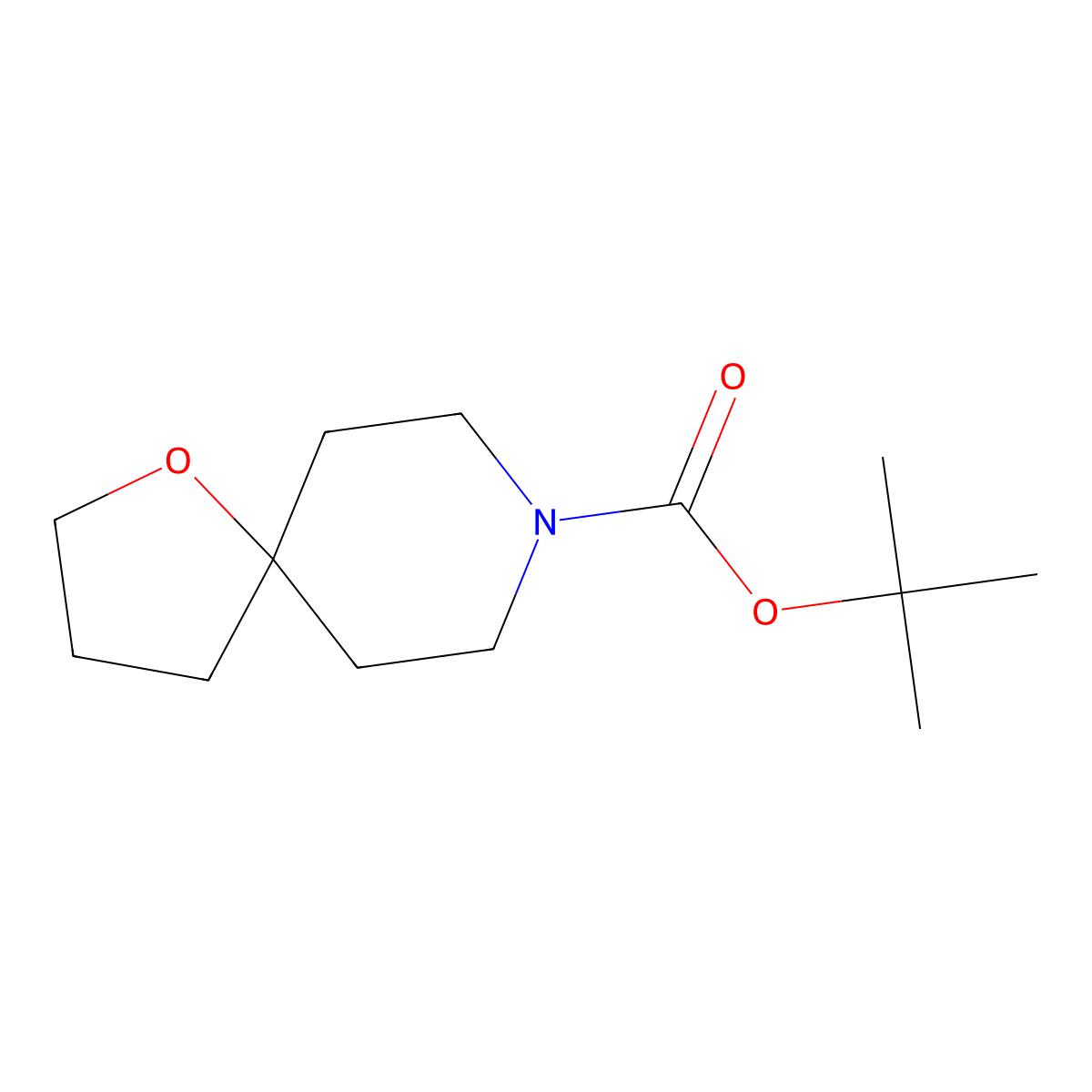 Tert-butyl 1-oxa-8-azaspiro[4.5]decane-8-carboxylate molecular structure, CAS 374794-89-5
