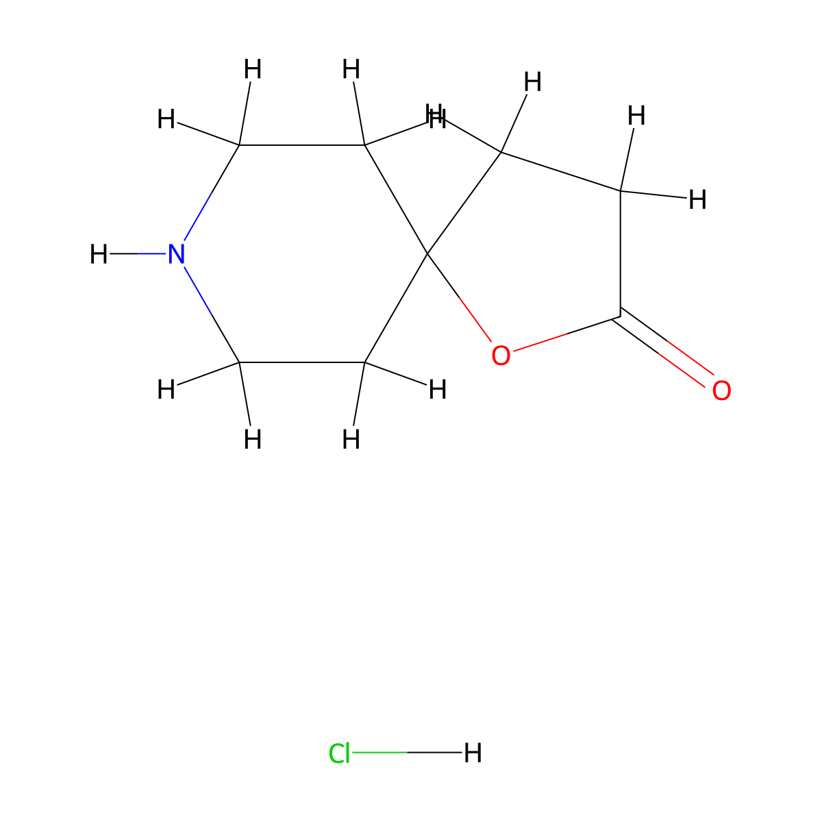 1-Oxa-8-azaspiro[4.5]decan-2-one hydrochloride molecular structure, CAS 374794-92-0