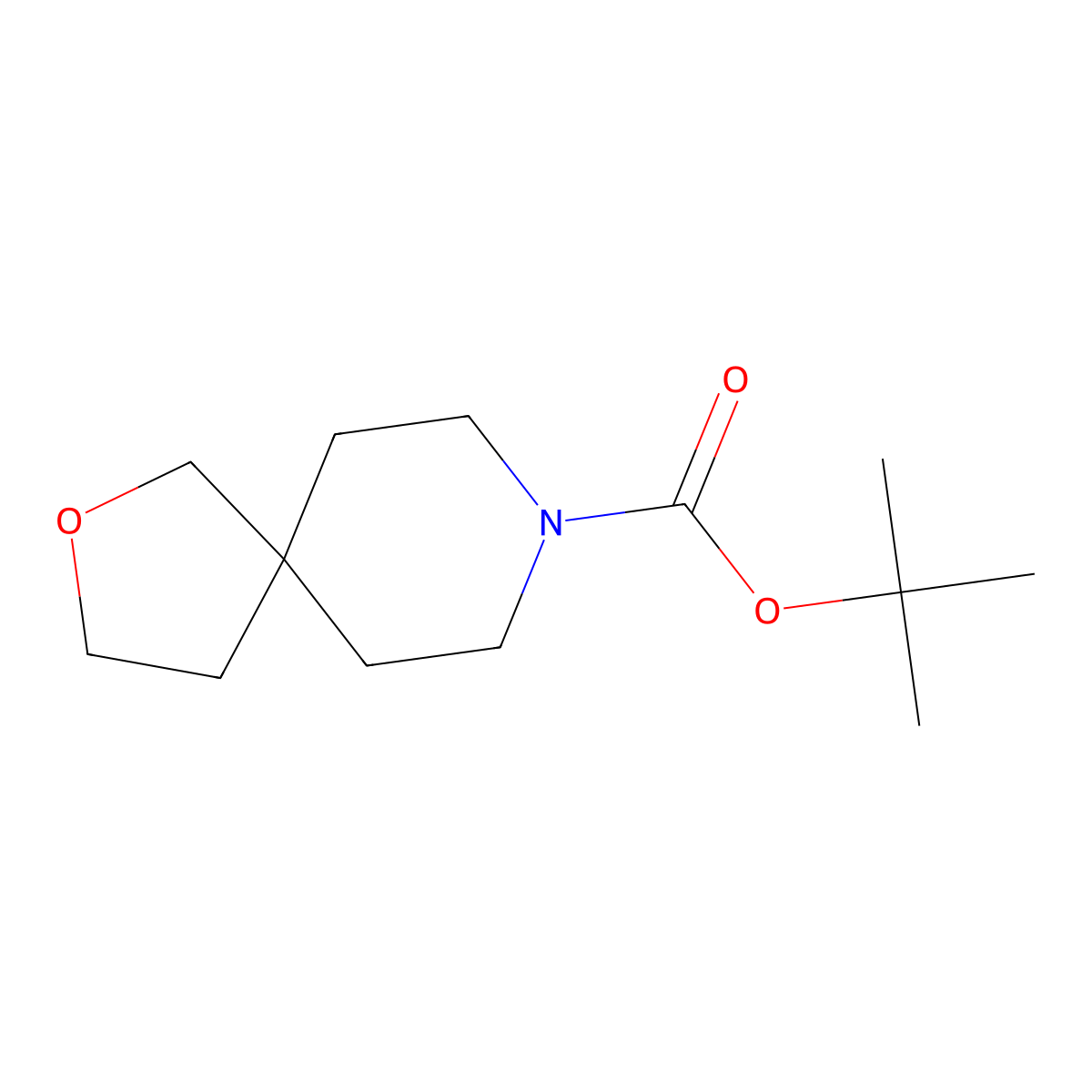 Tert-butyl 2-oxa-8-azaspiro[4.5]decane-8-carboxylate molecular structure, CAS 374794-96-4