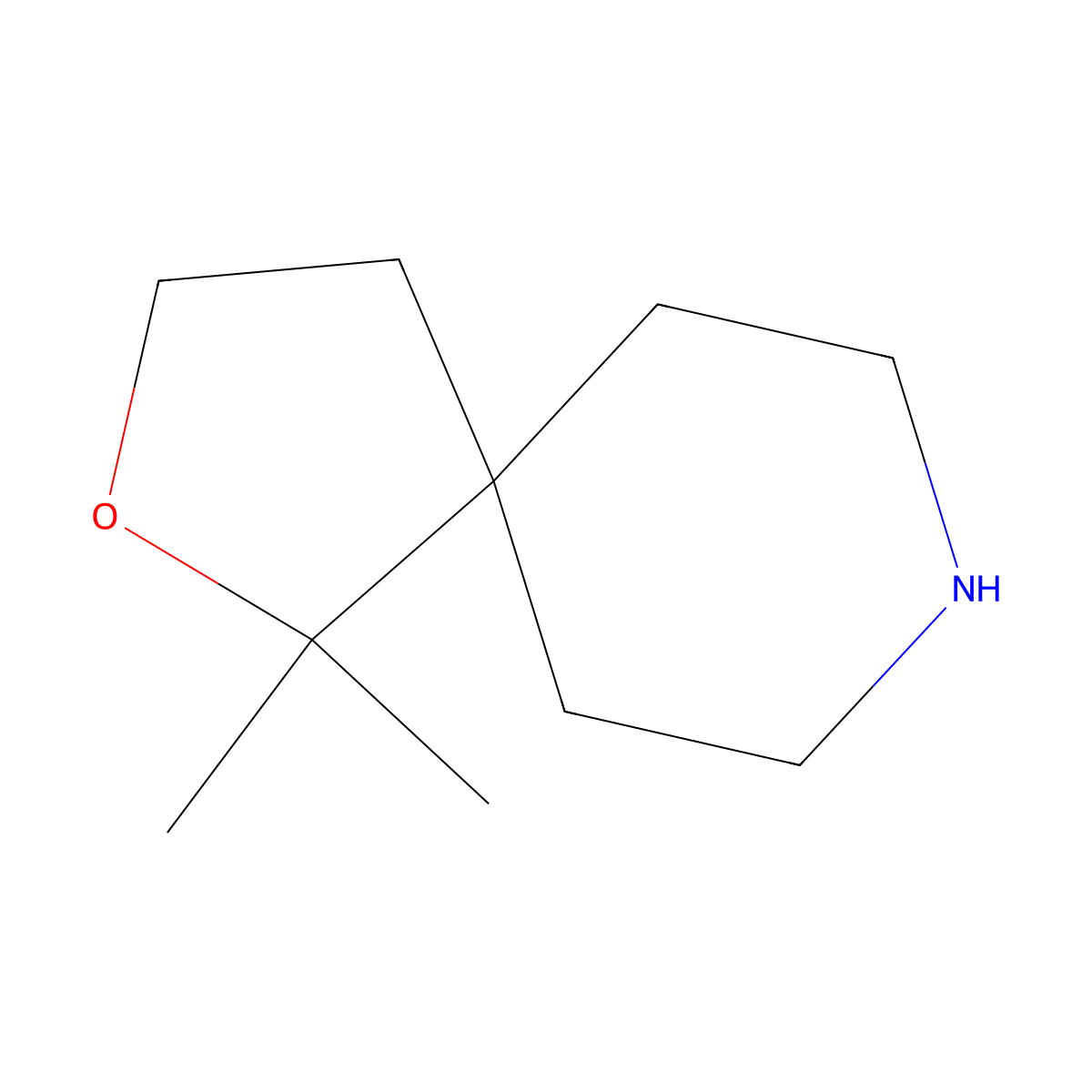 1,1-Dimethyl-2-oxa-8-azaspiro[4.5]decane molecular structure, CAS 374794-98-6