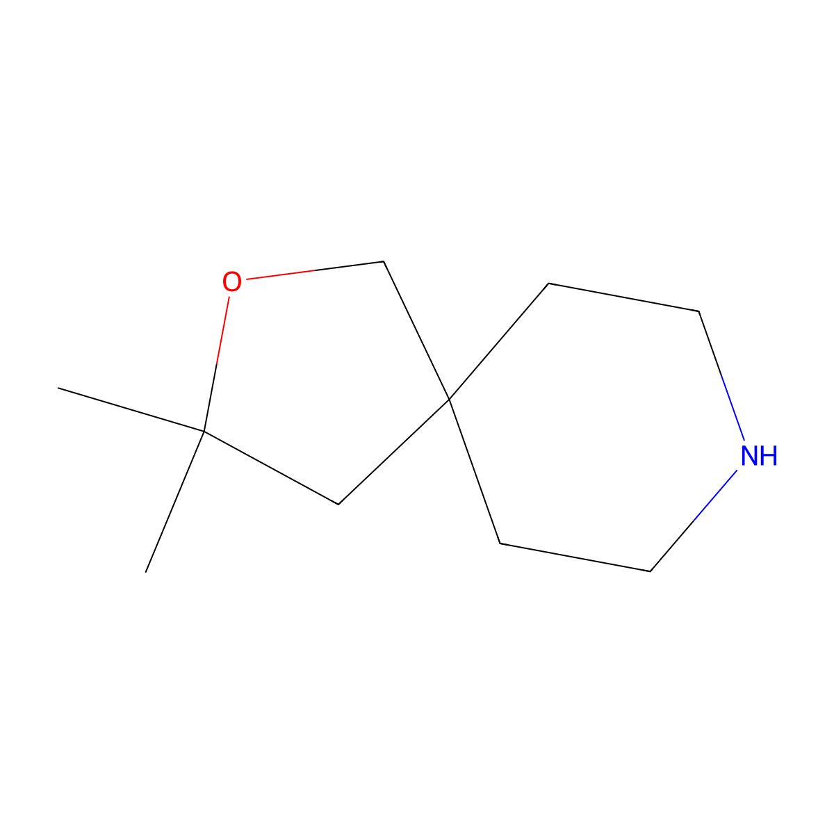 3,3-Dimethyl-2-oxa-8-azaspiro(4.5)decane molecular structure, CAS 374795-01-4