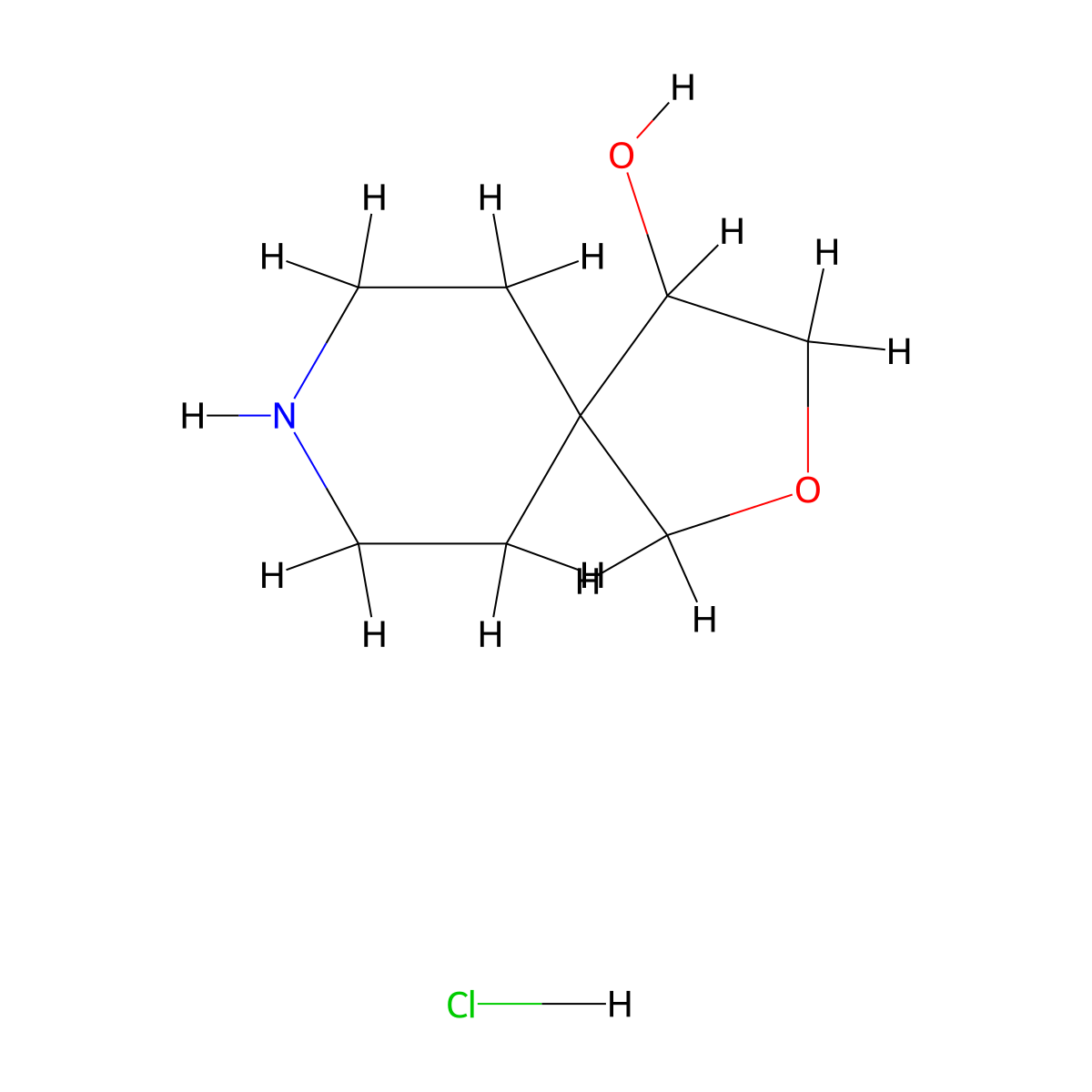 2-Oxa-8-azaspiro[4.5]decan-4-ol;hydrochloride molecular structure, CAS 374795-07-0