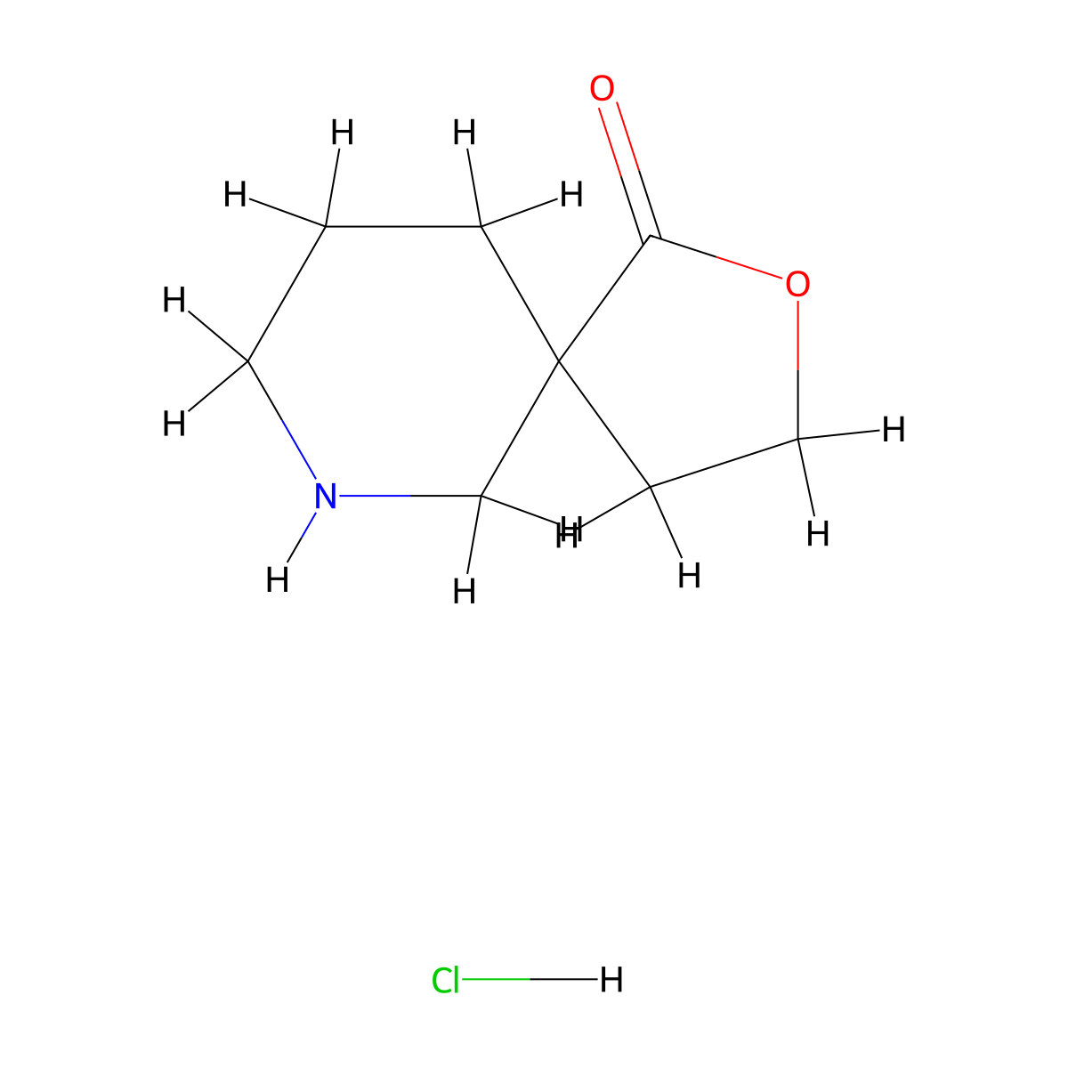 2-Oxa-7-azaspiro[4.5]decan-1-one, (Hydrochloride) (1:1) molecular structure, CAS 374795-34-3