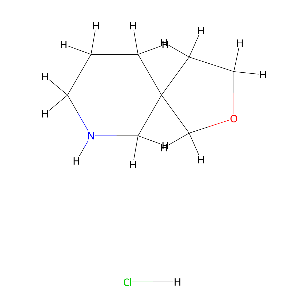 2-Oxa-7-azaspiro[4.5]decane hydrochloride molecular structure, CAS 374795-37-6
