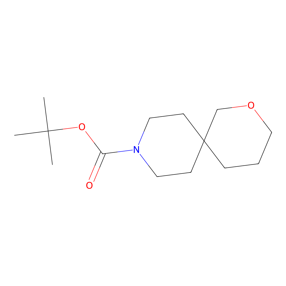 Tert-butyl 2-oxa-9-azaspiro[5.5]undecane-9-carboxylate molecular structure, CAS 374795-47-8